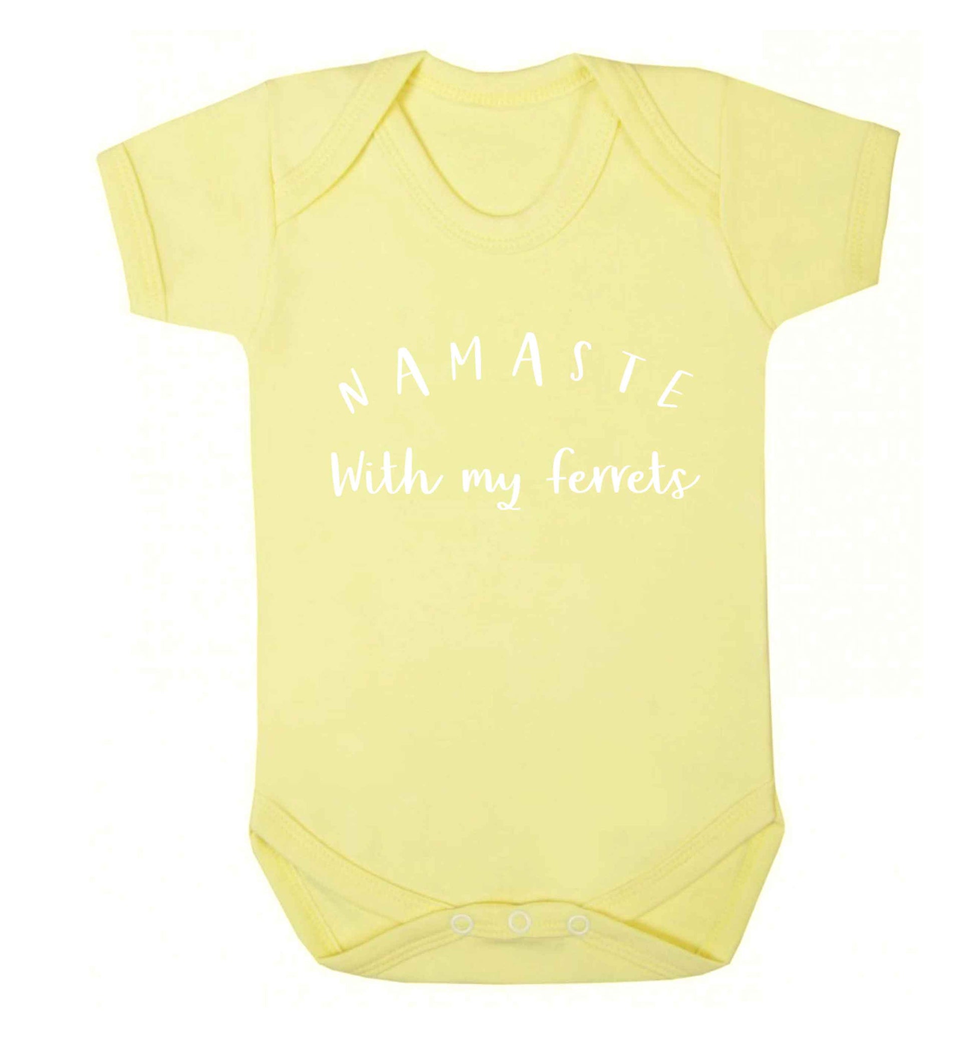 Namaste with my ferrets Baby Vest pale yellow 18-24 months