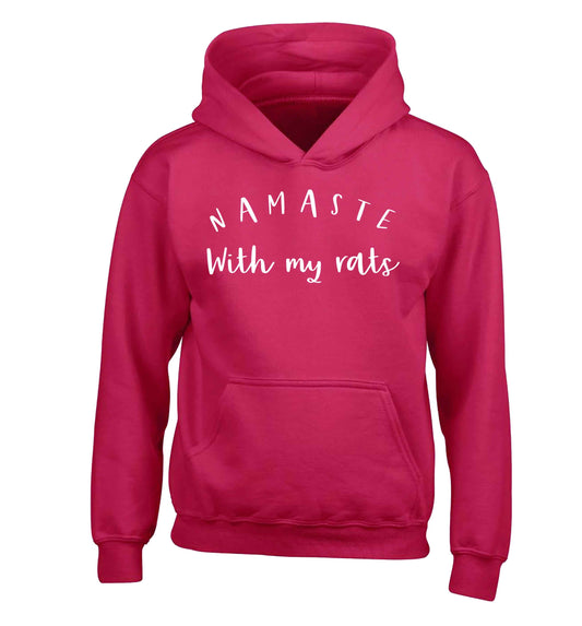 Namaste with my rats children's pink hoodie 12-13 Years