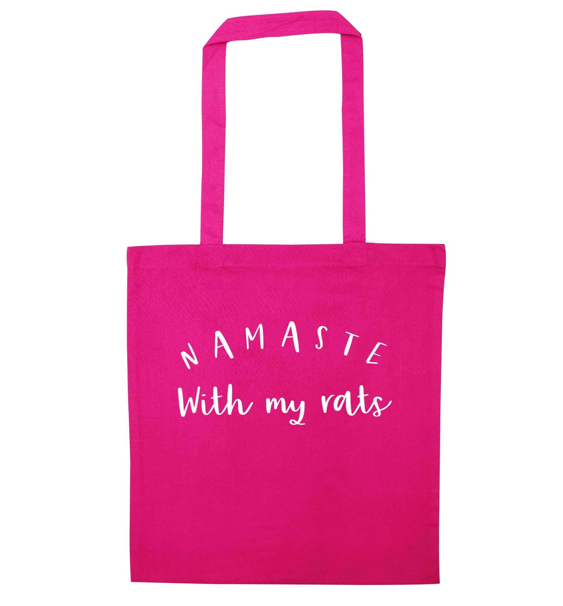 Namaste with my rats pink tote bag