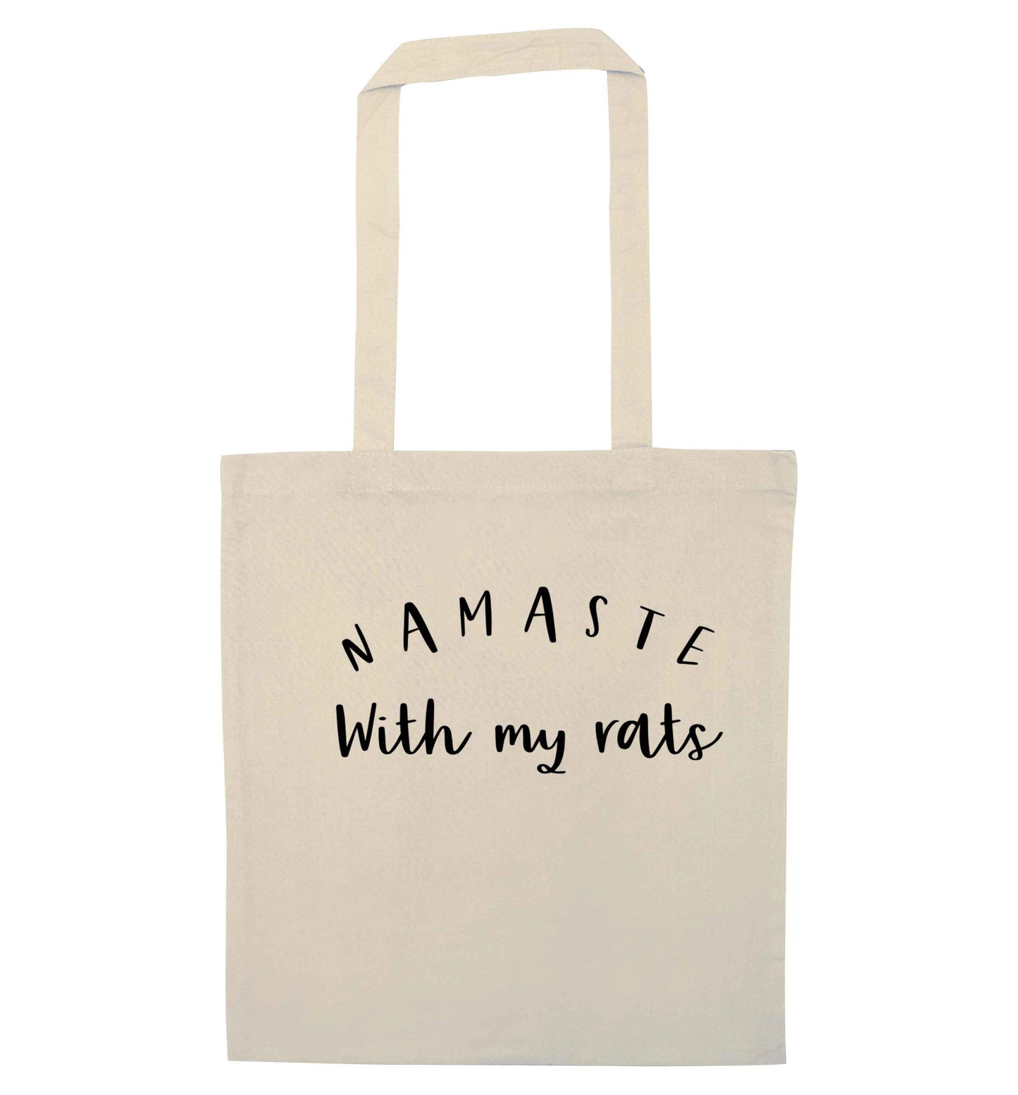 Namaste with my rats natural tote bag