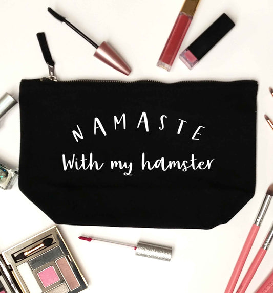Namaste with my hamster black makeup bag