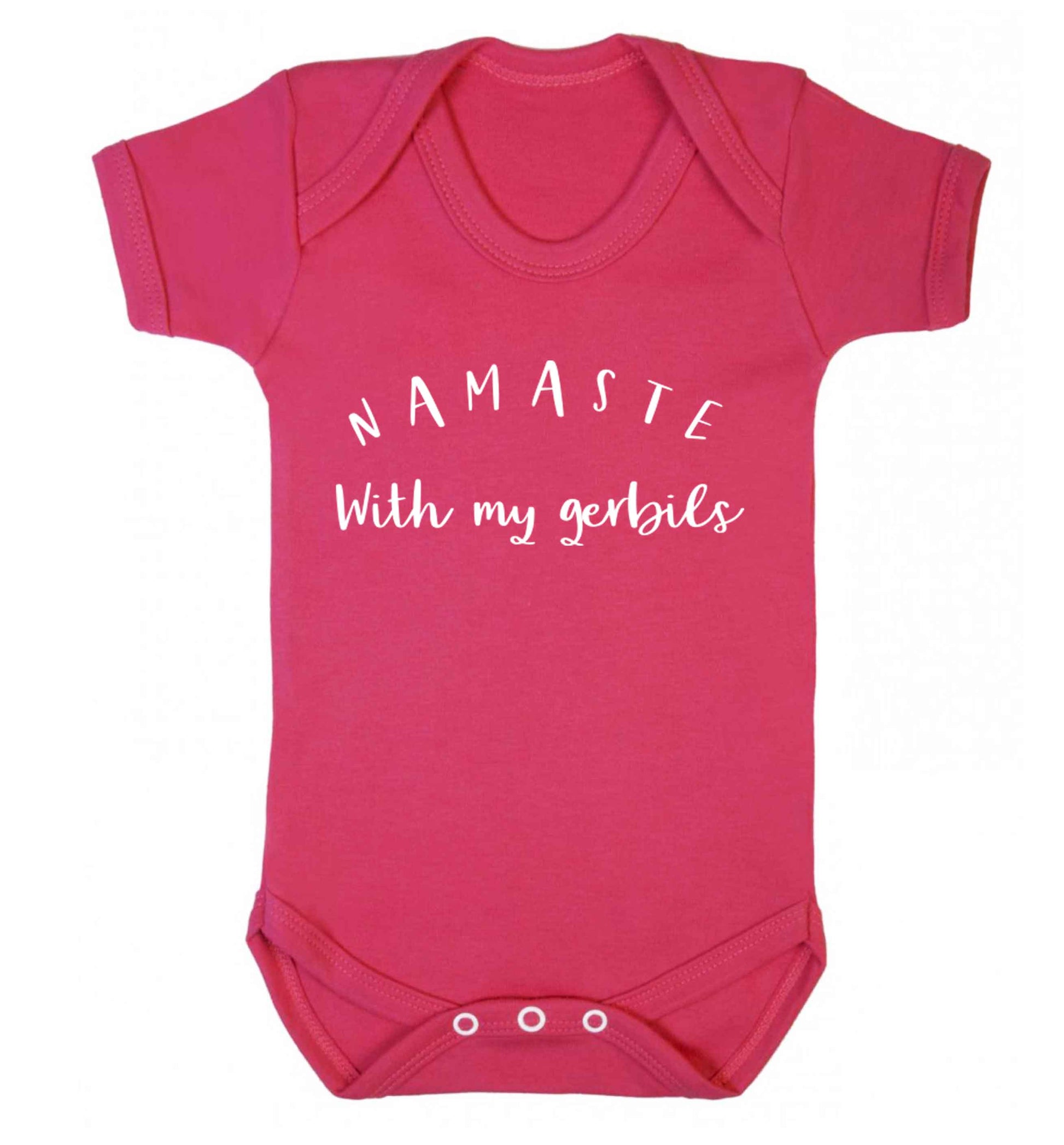 Namaste with my gerbils Baby Vest dark pink 18-24 months