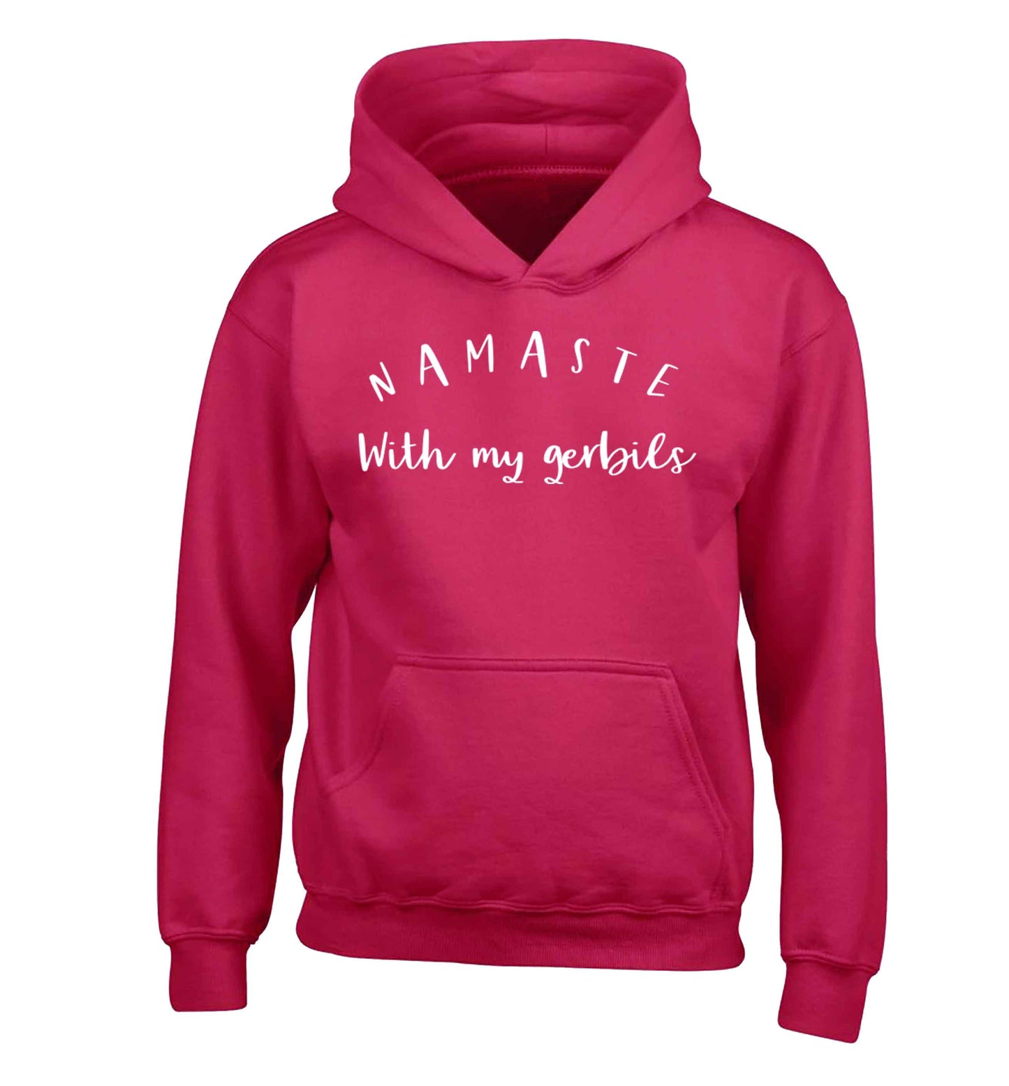 Namaste with my gerbils children's pink hoodie 12-13 Years