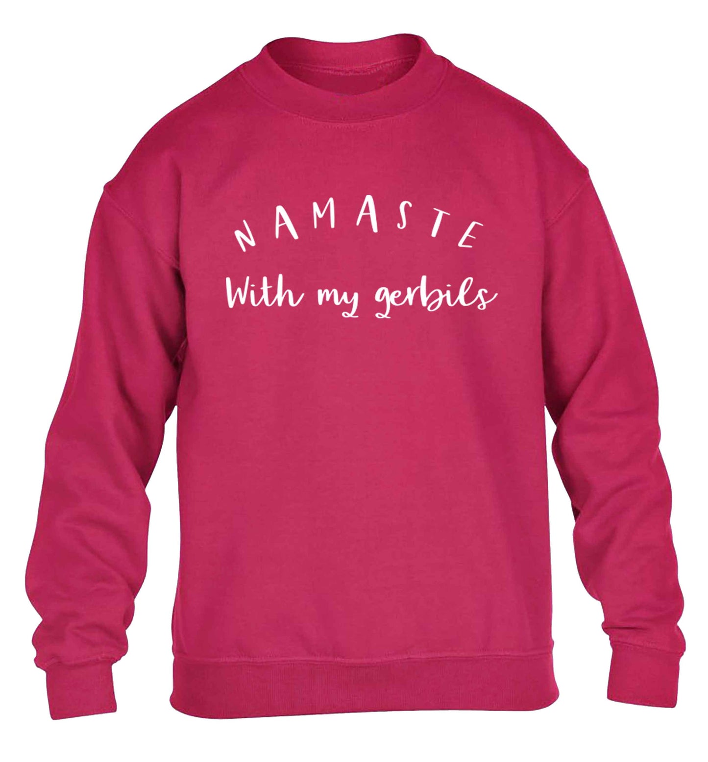 Namaste with my gerbils children's pink sweater 12-13 Years