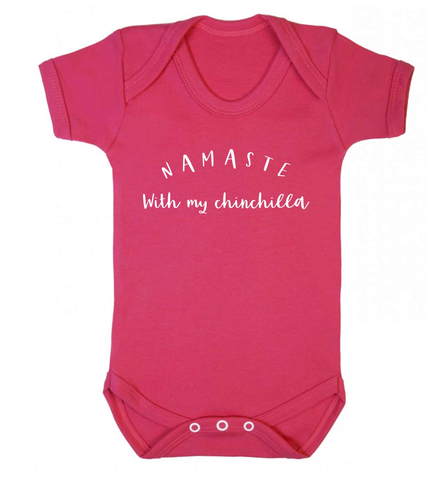 Namaste with my chinchilla Baby Vest dark pink 18-24 months