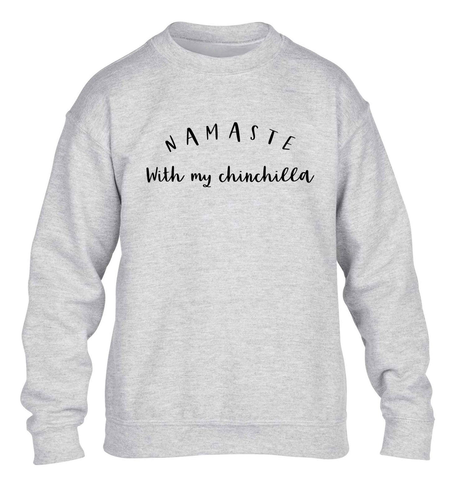 Namaste with my chinchilla children's grey sweater 12-13 Years