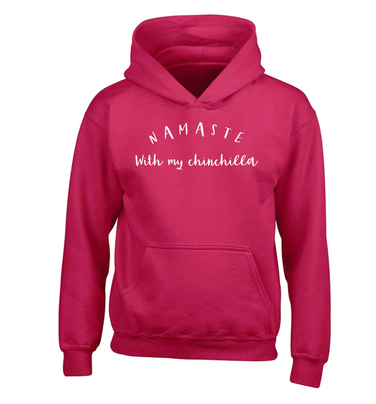 Namaste with my chinchilla children's pink hoodie 12-13 Years
