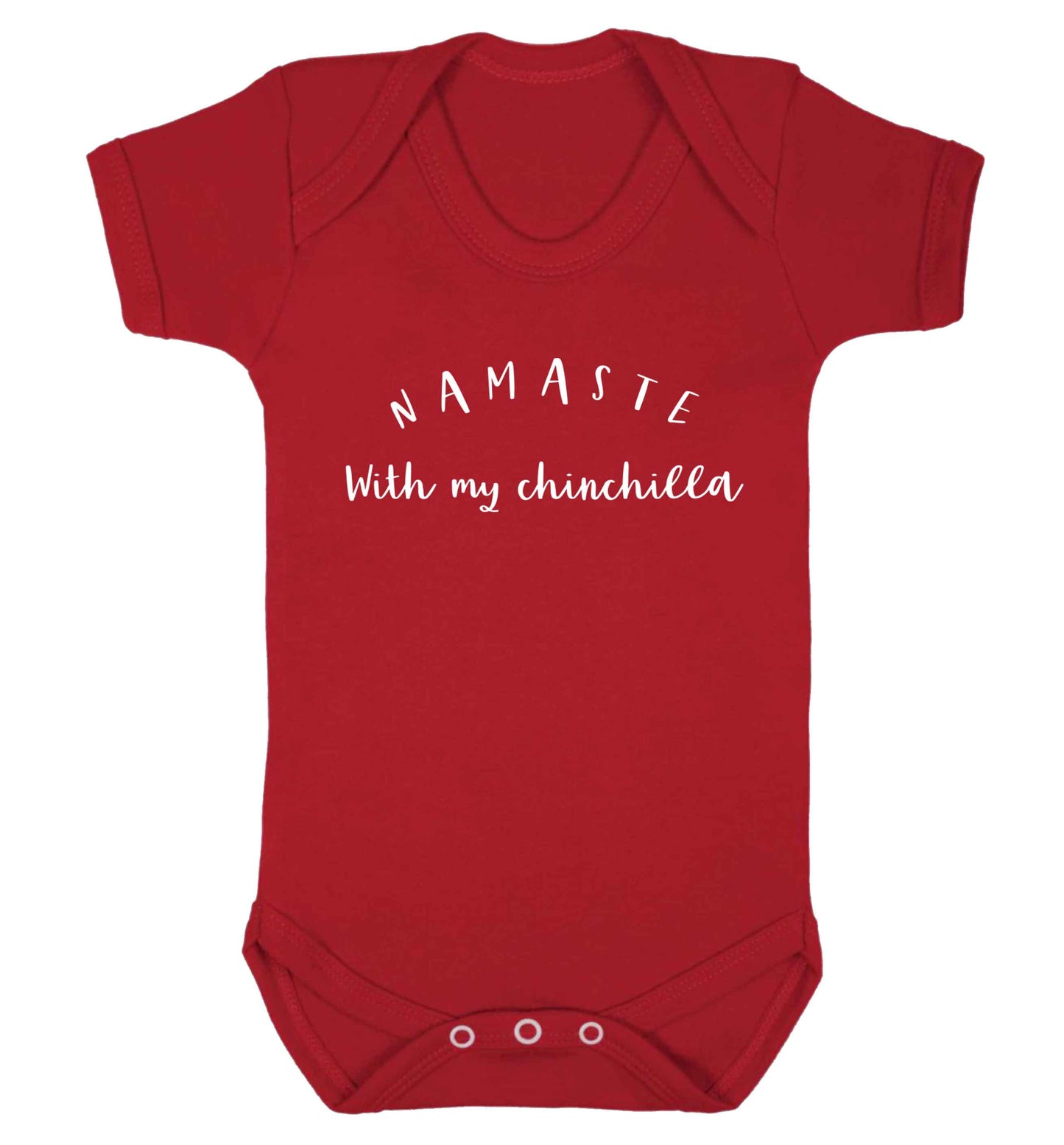 Namaste with my chinchilla Baby Vest red 18-24 months