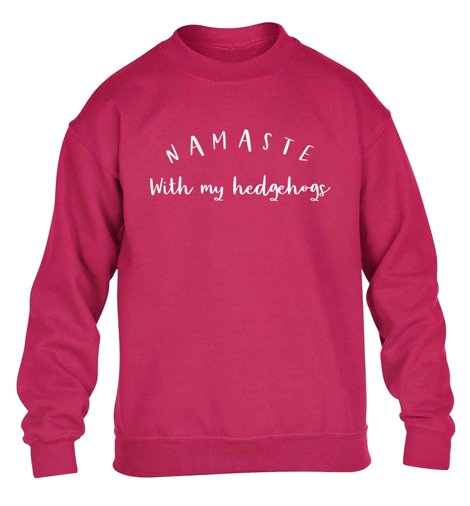 Namaste with my hedgehog children's pink sweater 12-13 Years