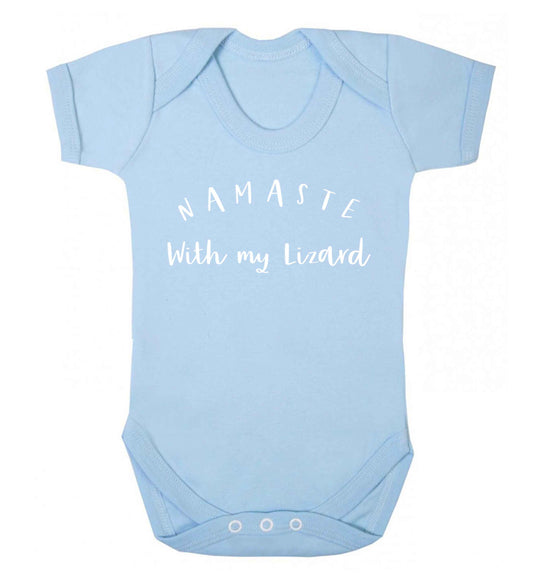 Namaste with my lizard Baby Vest pale blue 18-24 months