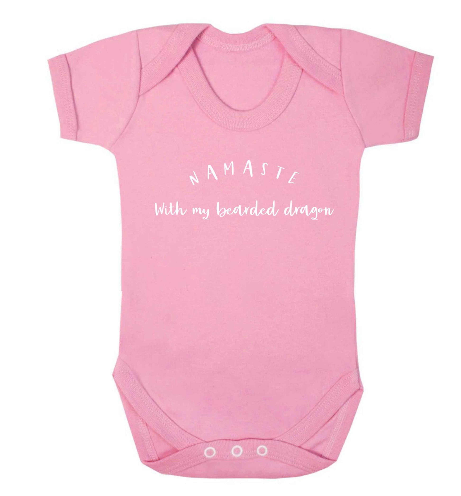 Namaste with my bearded dragon Baby Vest pale pink 18-24 months