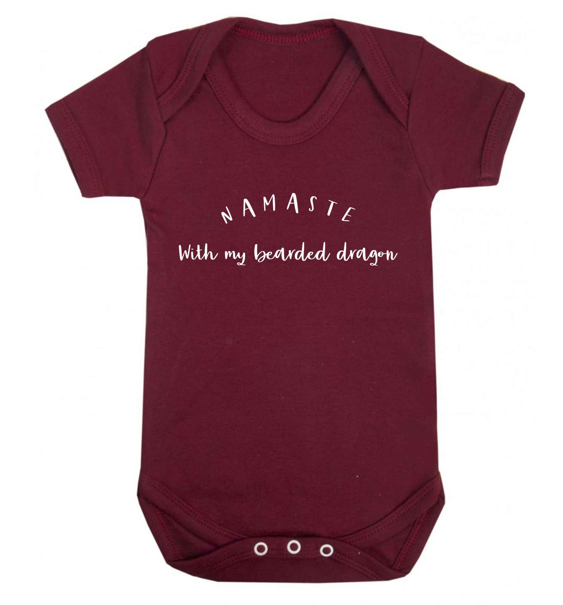 Namaste with my bearded dragon Baby Vest maroon 18-24 months