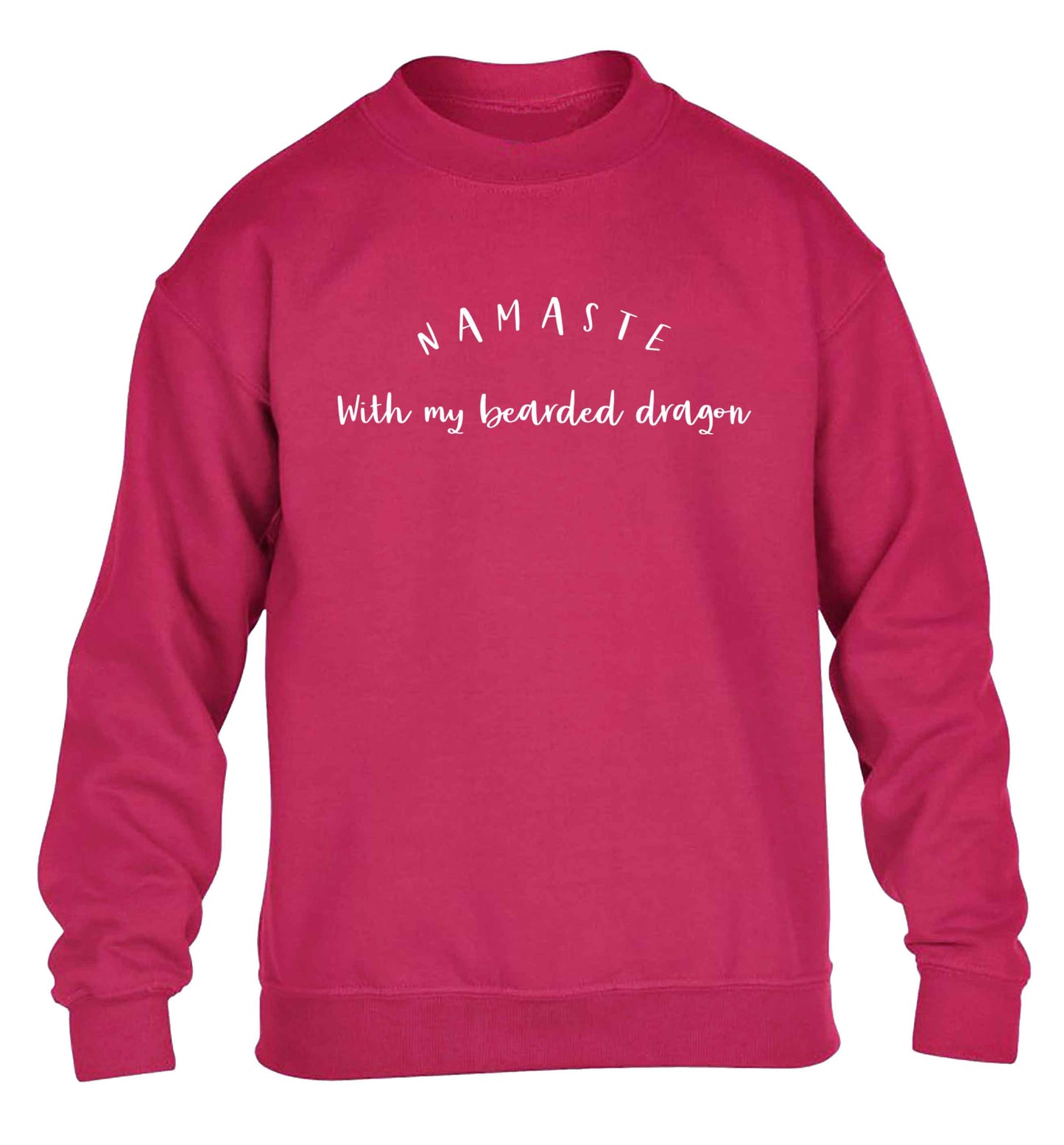 Namaste with my bearded dragon children's pink sweater 12-13 Years