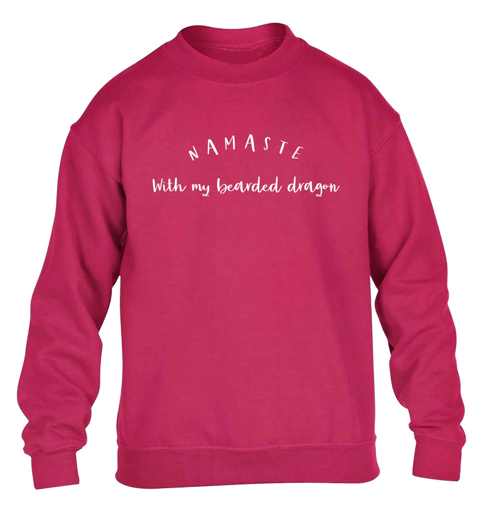 Namaste with my bearded dragon children's pink sweater 12-13 Years