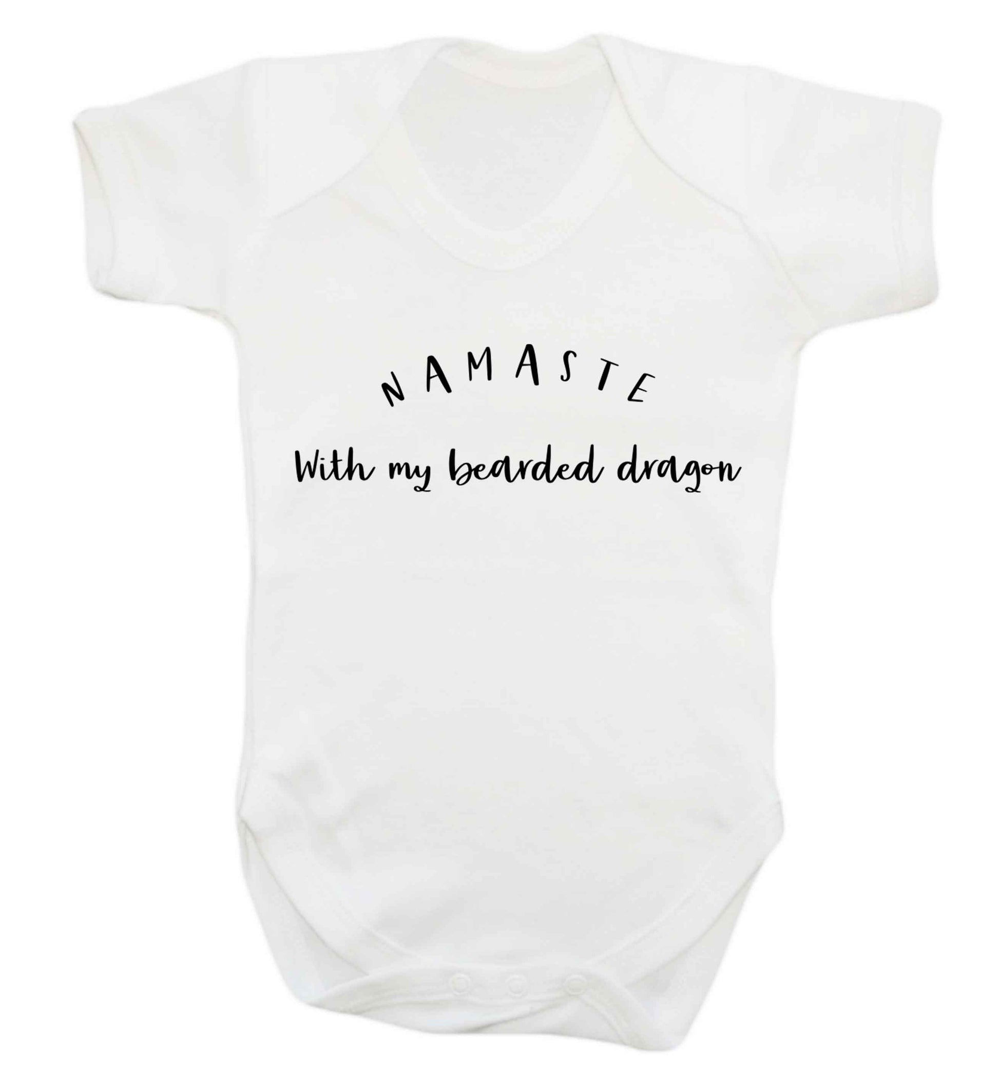 Namaste with my bearded dragon Baby Vest white 18-24 months