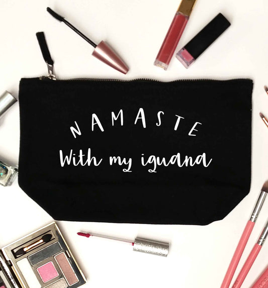 Namaste with my iguana black makeup bag