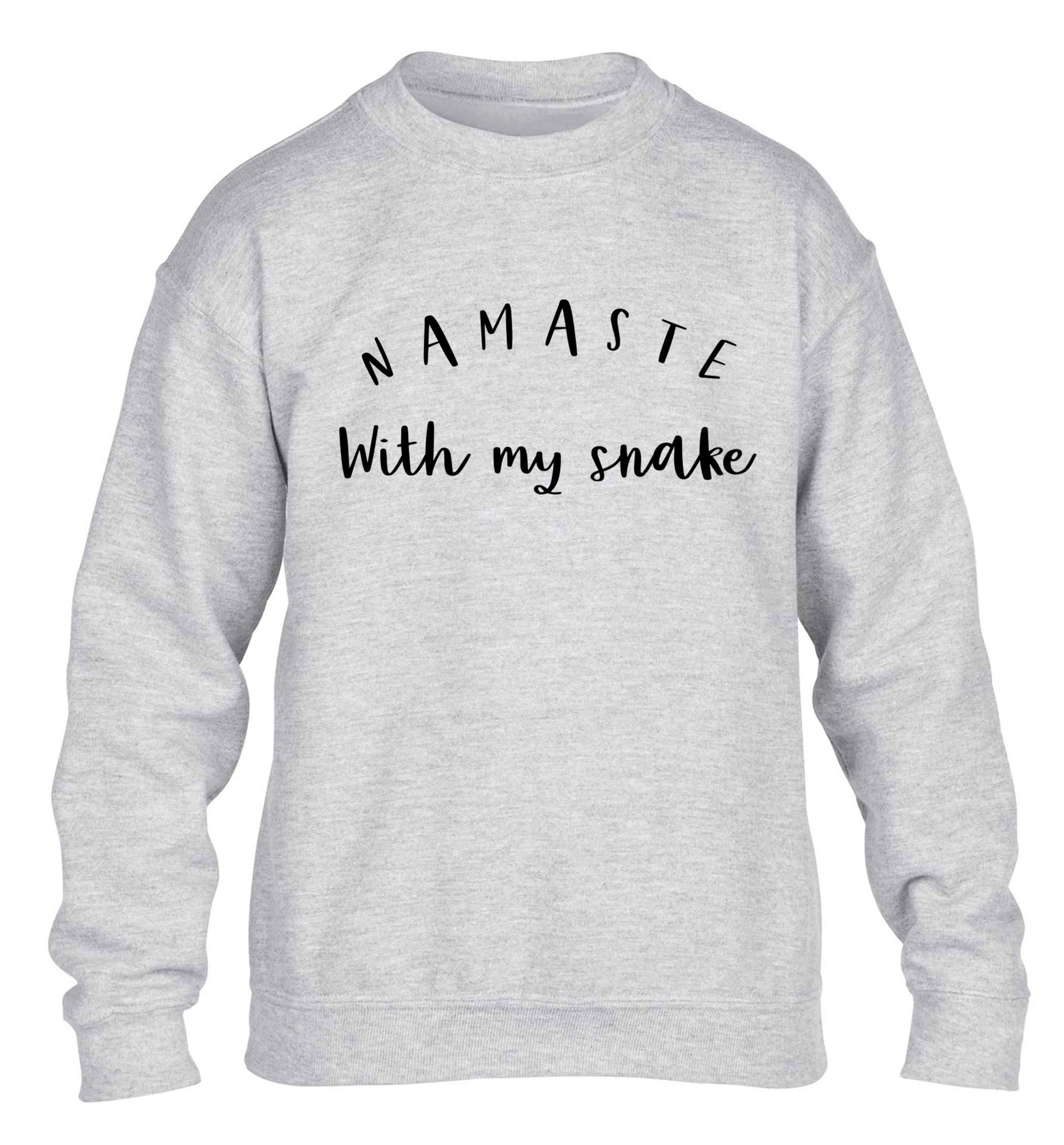 Namaste with my snake children's grey sweater 12-13 Years