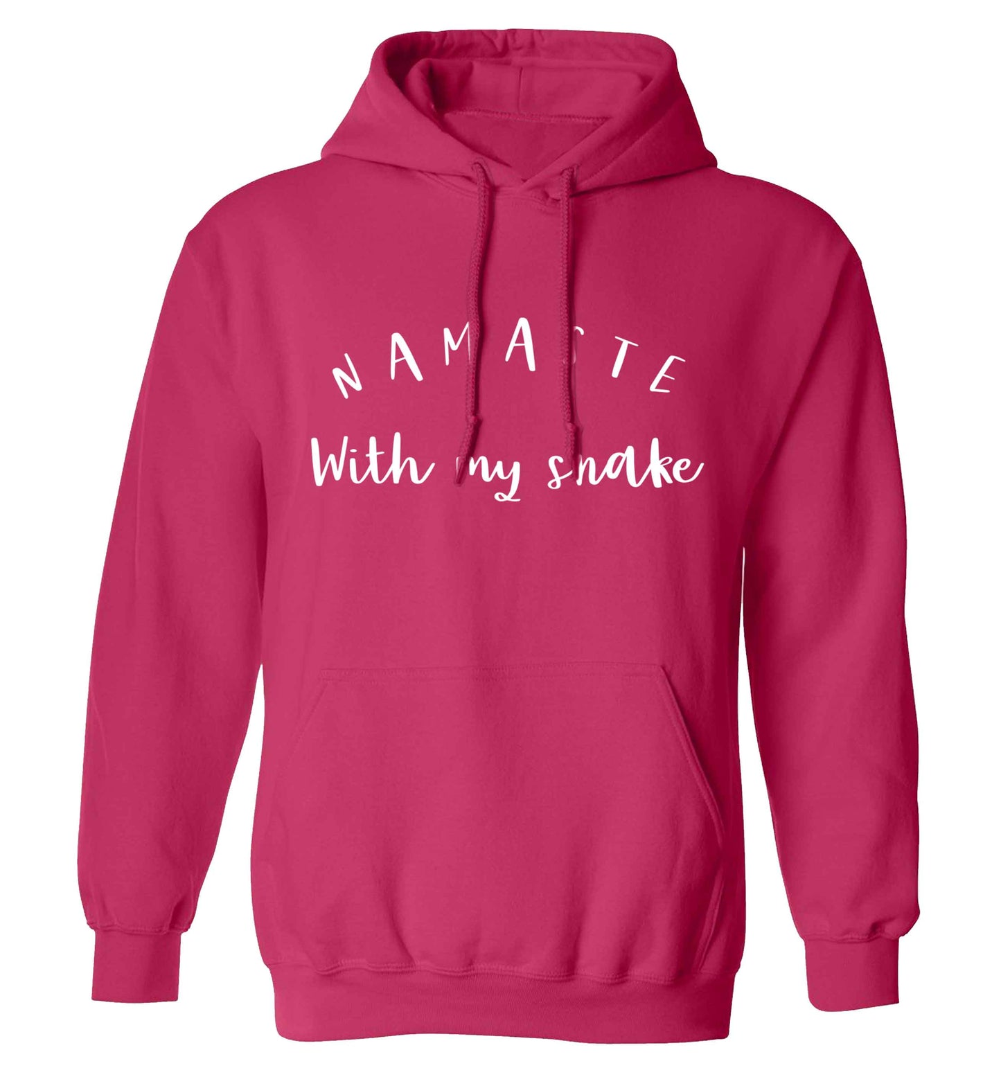 Namaste with my snake adults unisex pink hoodie 2XL