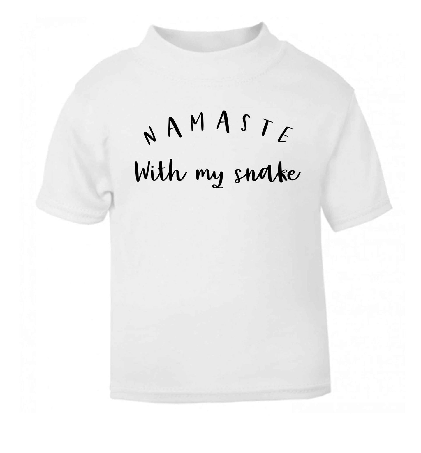 Namaste with my snake white Baby Toddler Tshirt 2 Years