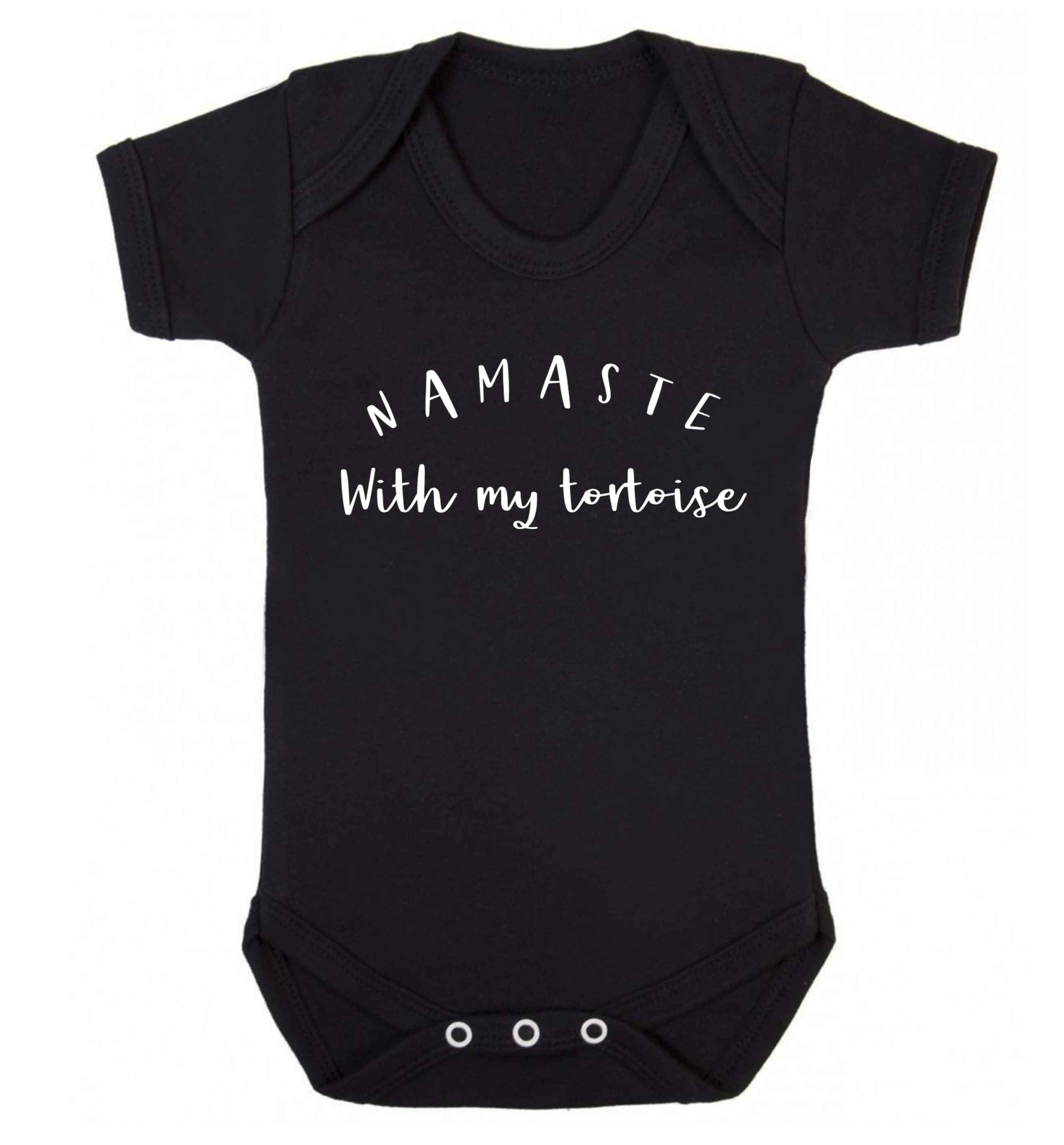 Namaste with my tortoise Baby Vest black 18-24 months