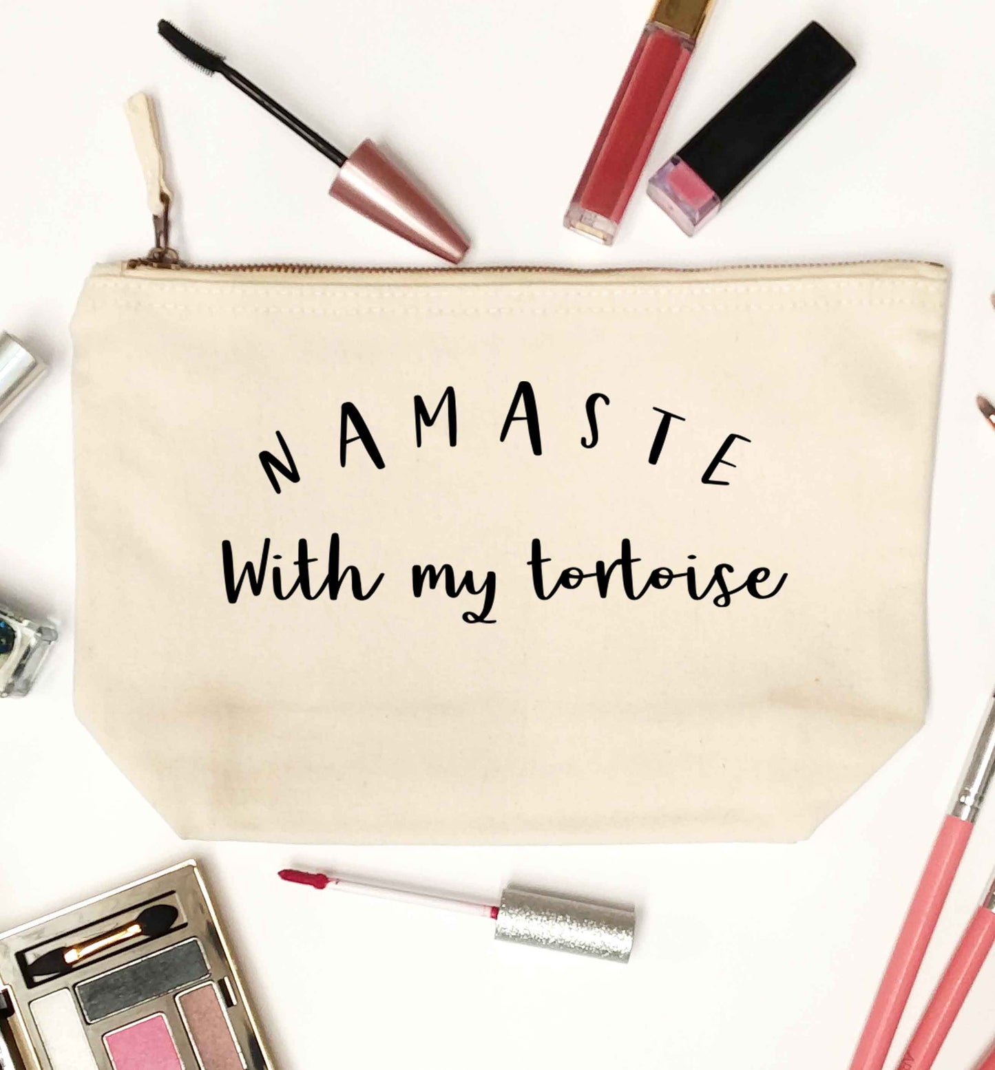 Namaste with my tortoise natural makeup bag