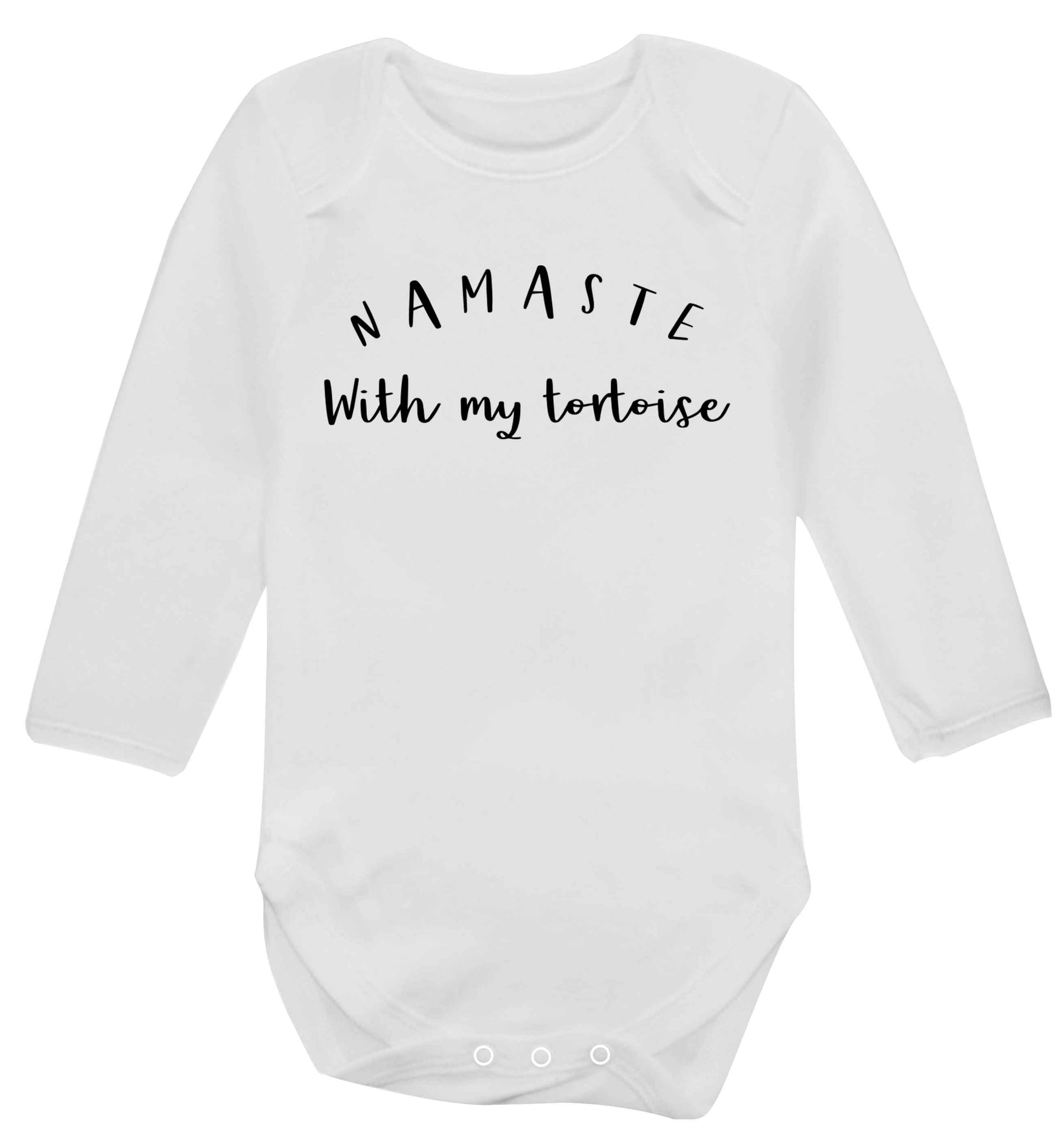 Namaste with my tortoise Baby Vest long sleeved white 6-12 months