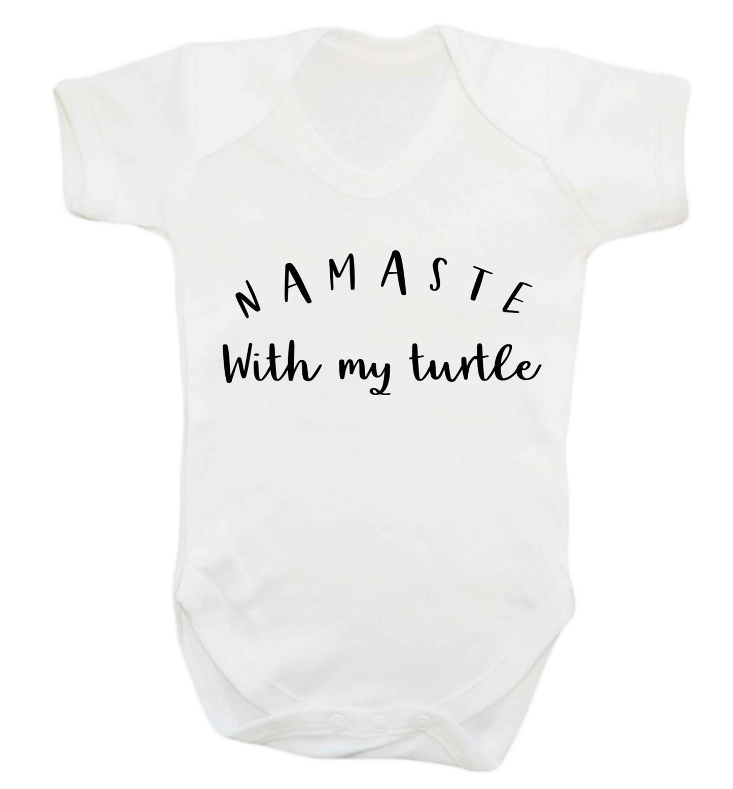 Namaste with my turtle Baby Vest white 18-24 months