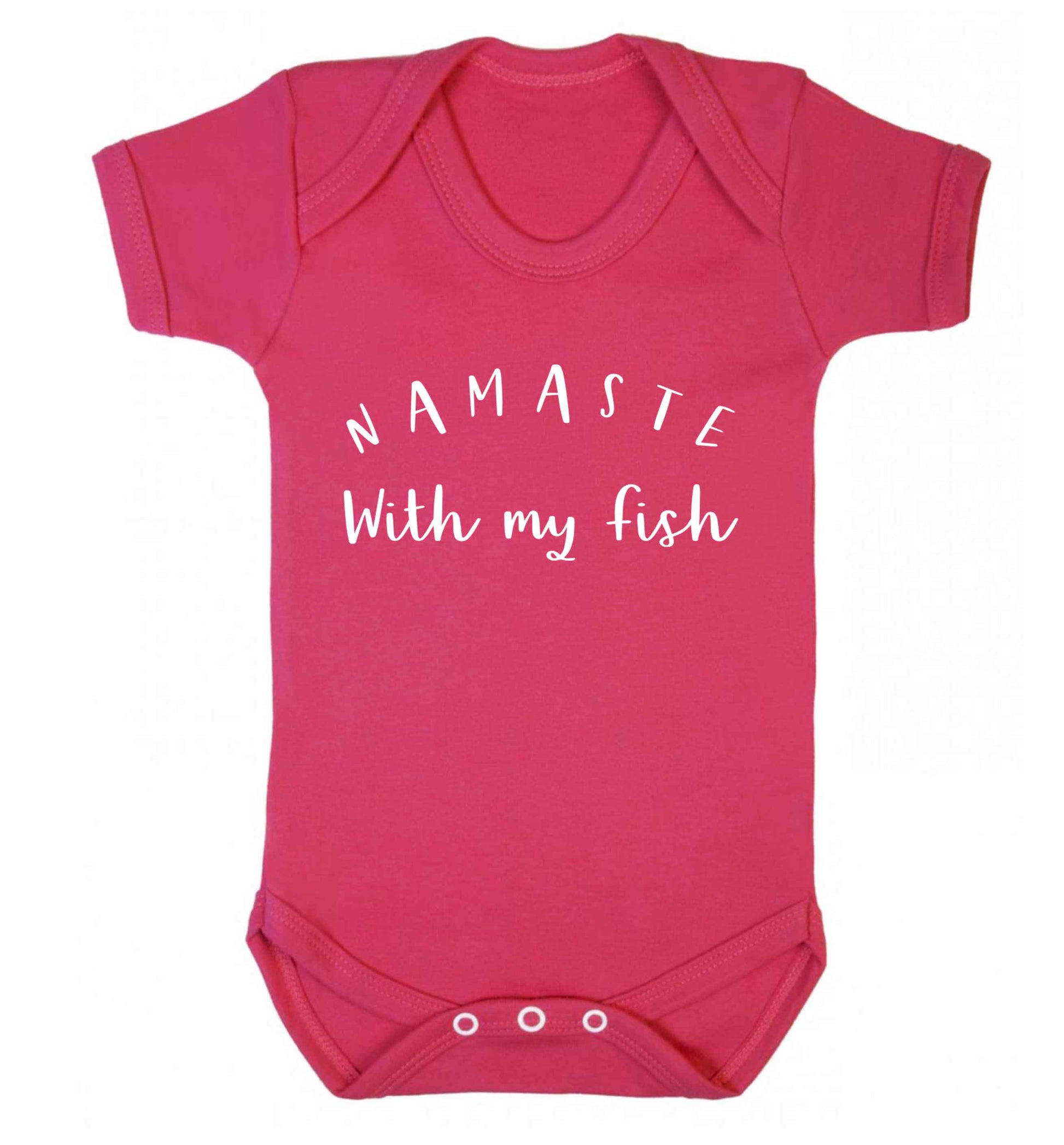 Namaste with my fish Baby Vest dark pink 18-24 months