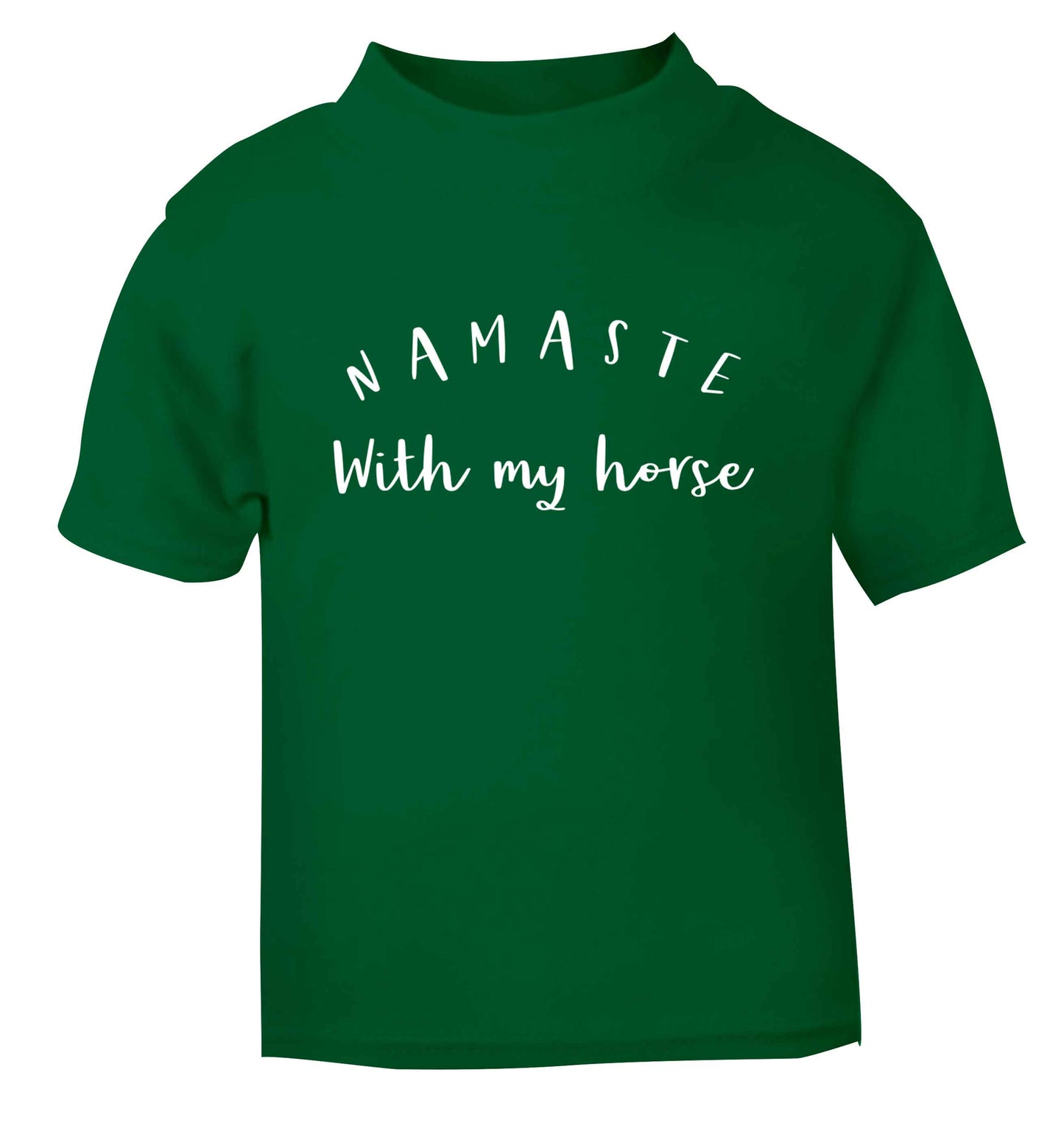 Namaste with my horse green baby toddler Tshirt 2 Years