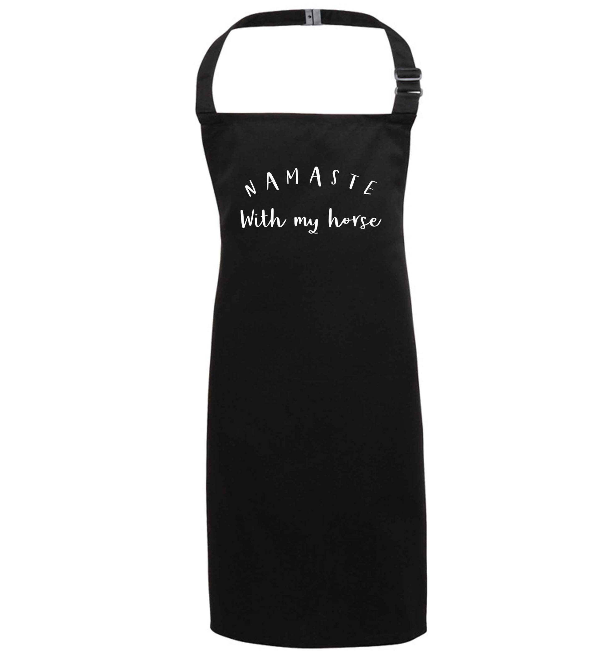 Namaste with my horse black apron 7-10 years
