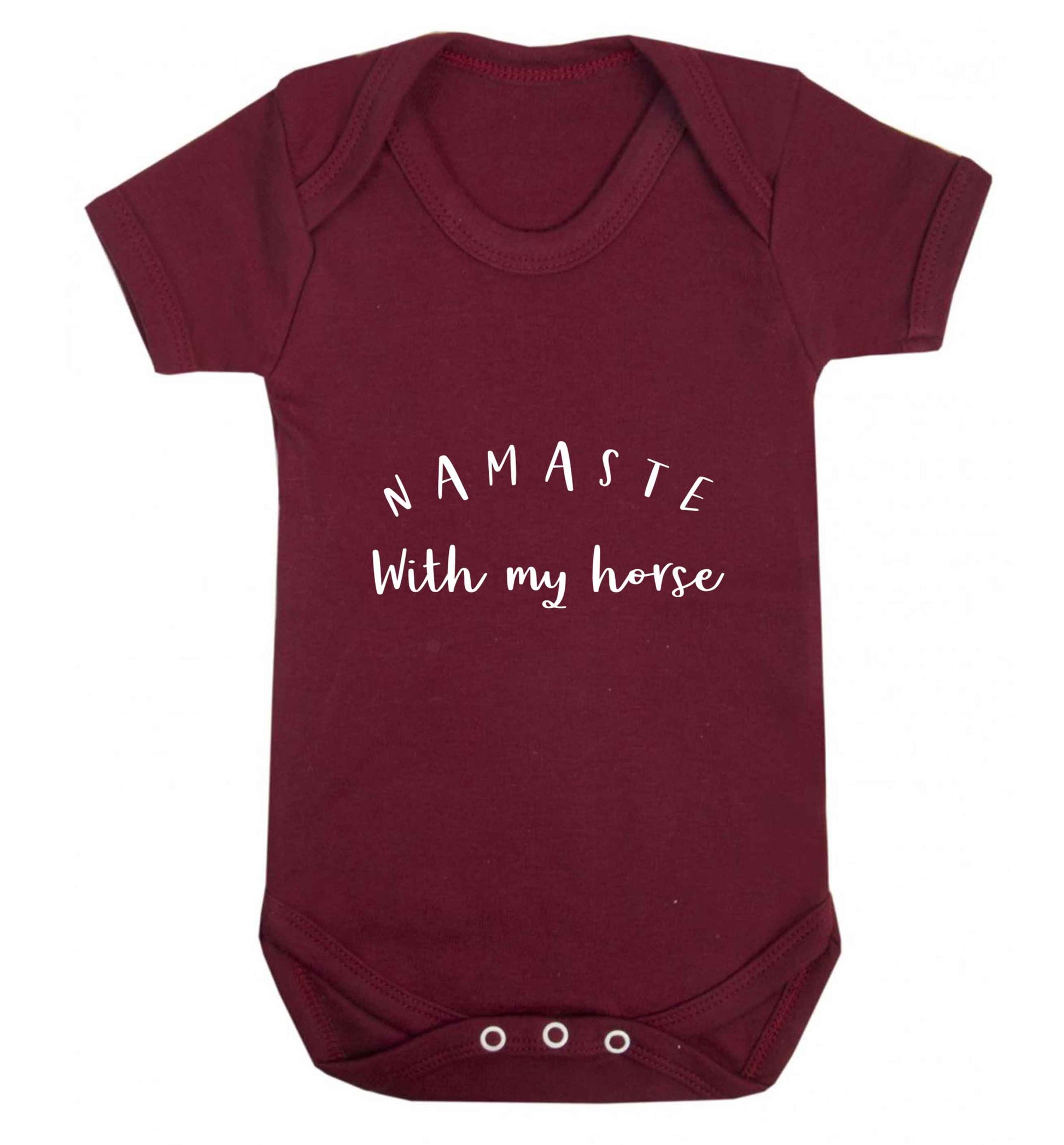 Namaste with my horse baby vest maroon 18-24 months