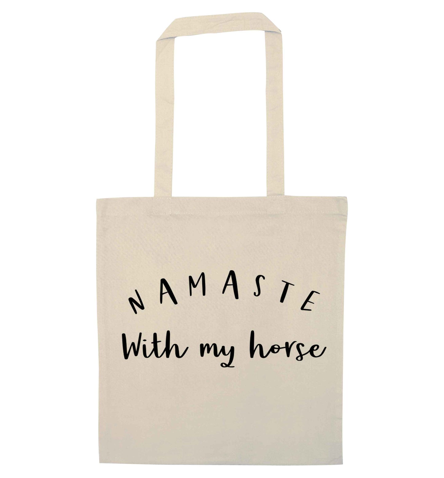 Namaste with my horse natural tote bag