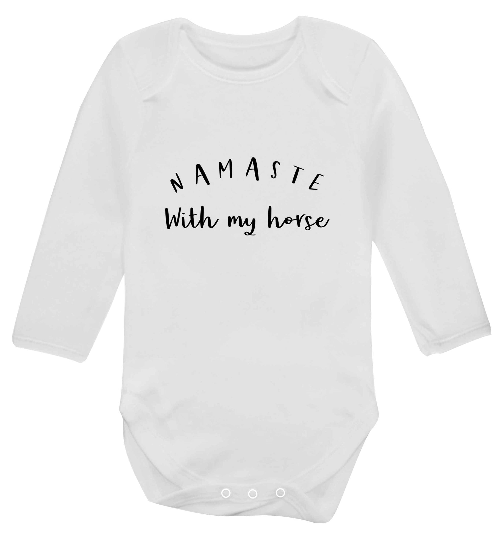 Namaste with my horse baby vest long sleeved white 6-12 months