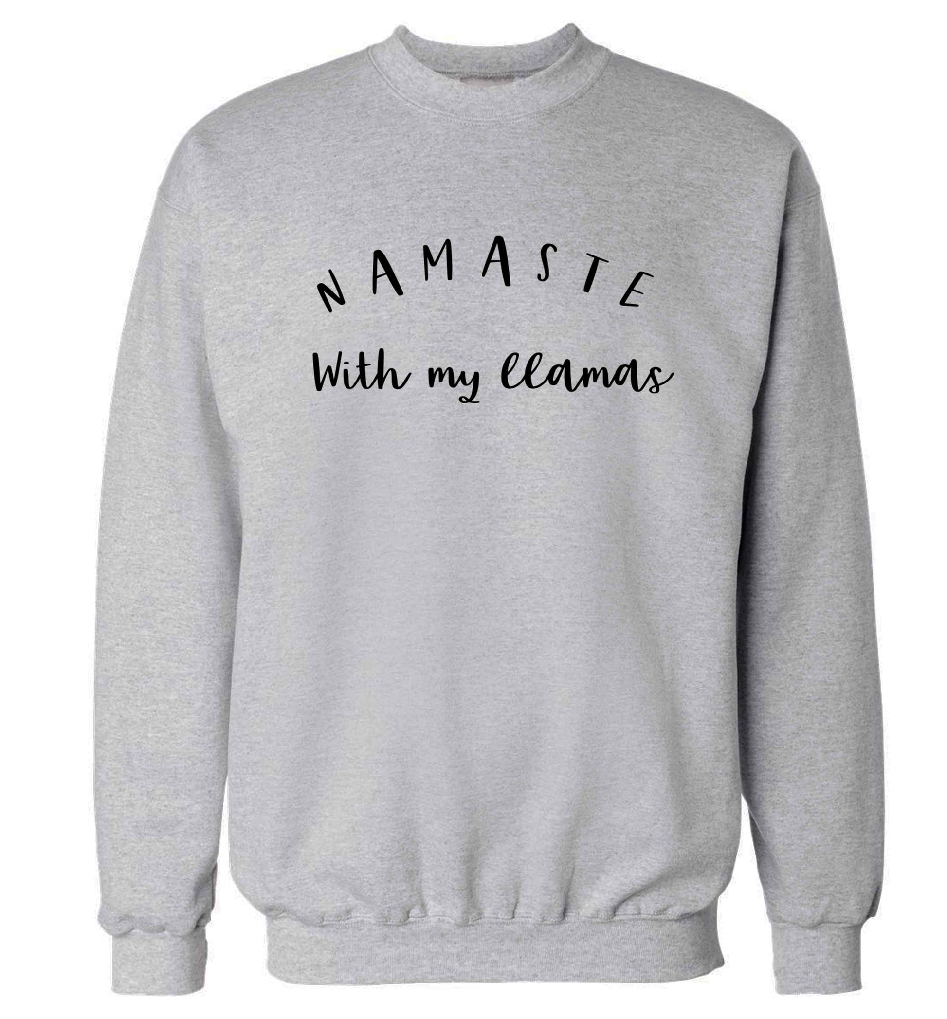 Namaste with my llamas Adult's unisex grey Sweater 2XL