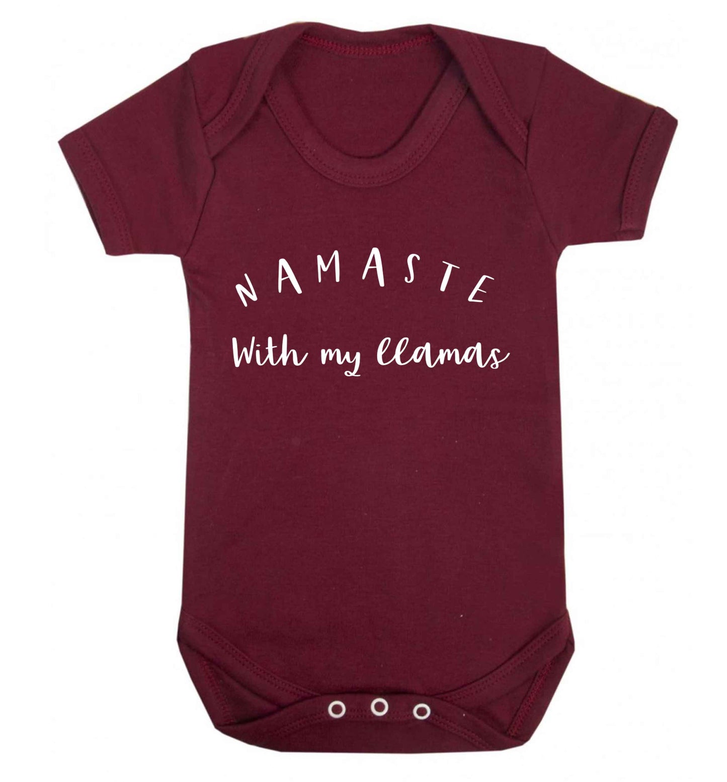 Namaste with my llamas Baby Vest maroon 18-24 months