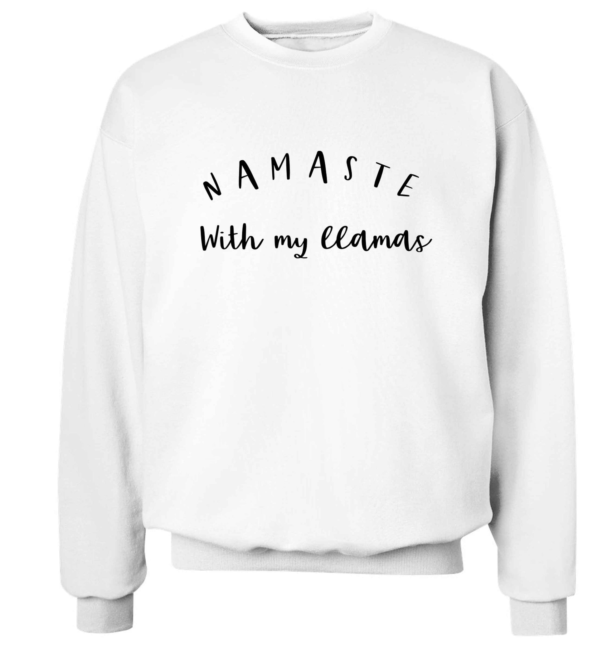 Namaste with my llamas Adult's unisex white Sweater 2XL