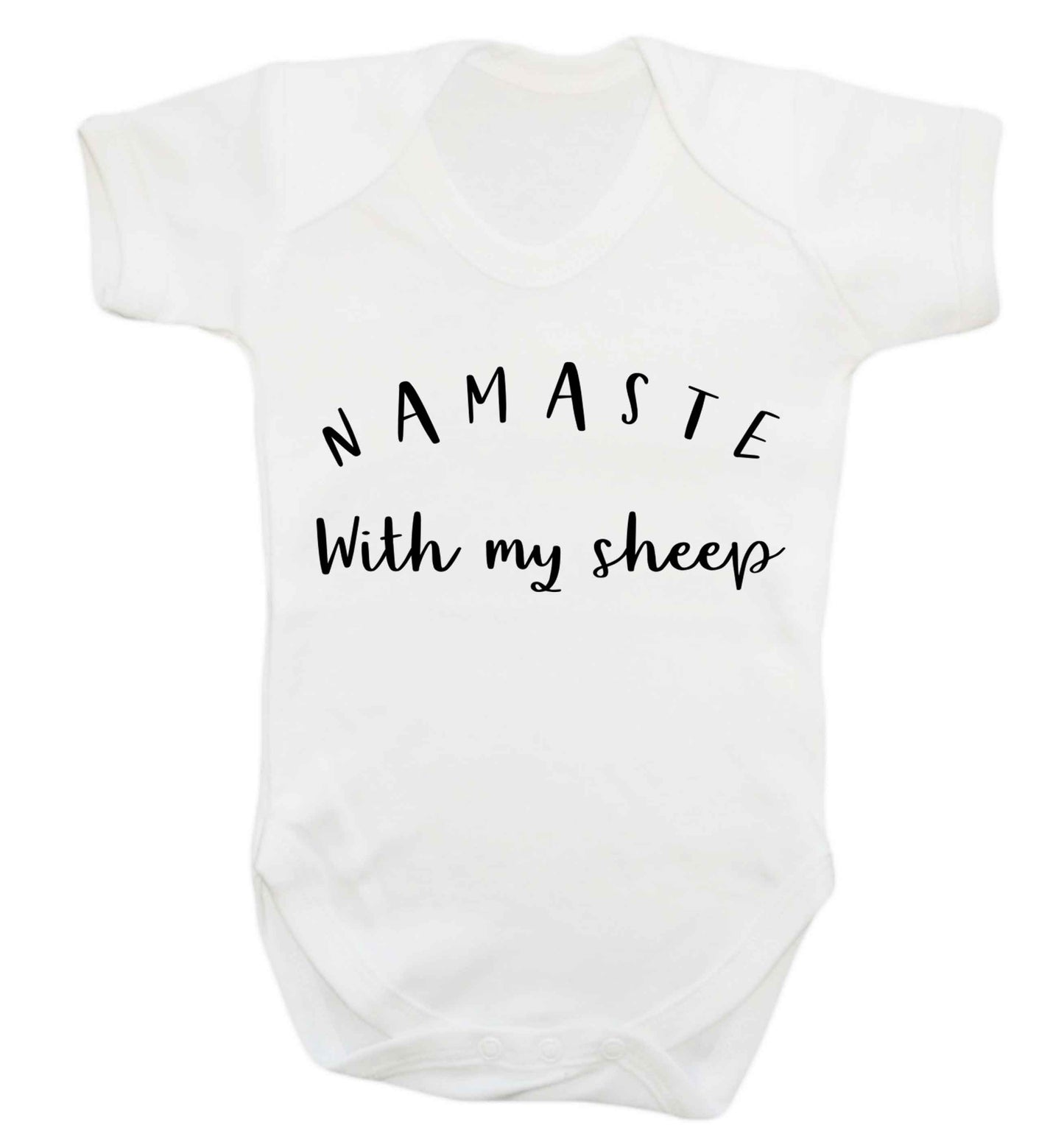 Namaste with my sheep Baby Vest white 18-24 months