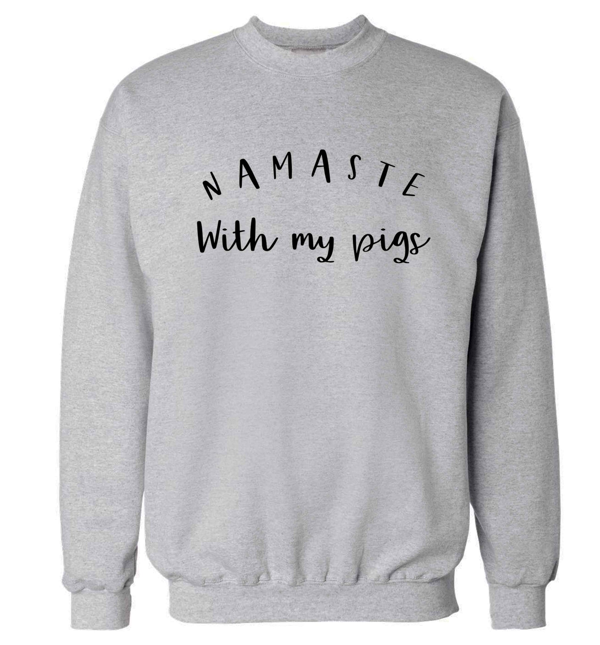 Namaste with my pigs Adult's unisex grey Sweater 2XL