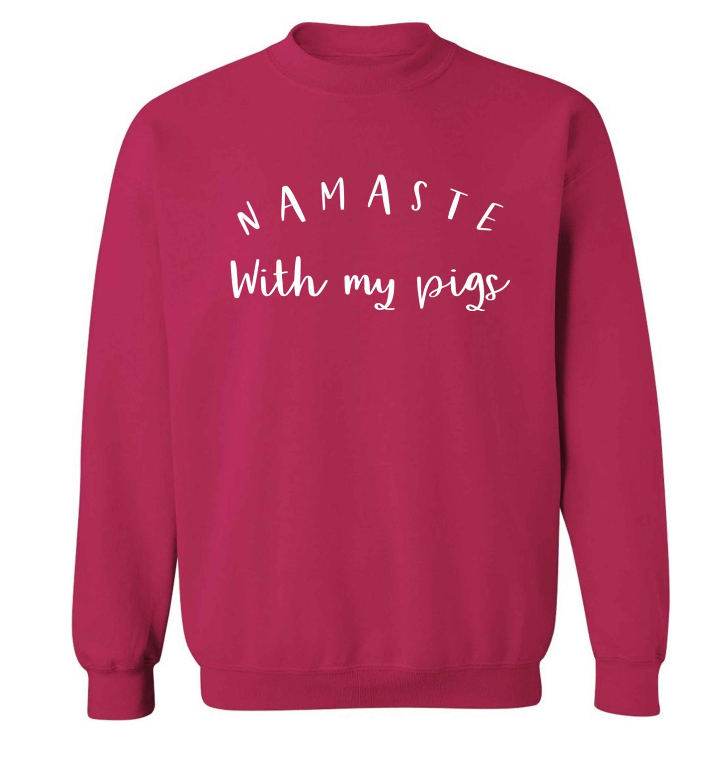 Namaste with my pigs Adult's unisex pink Sweater 2XL