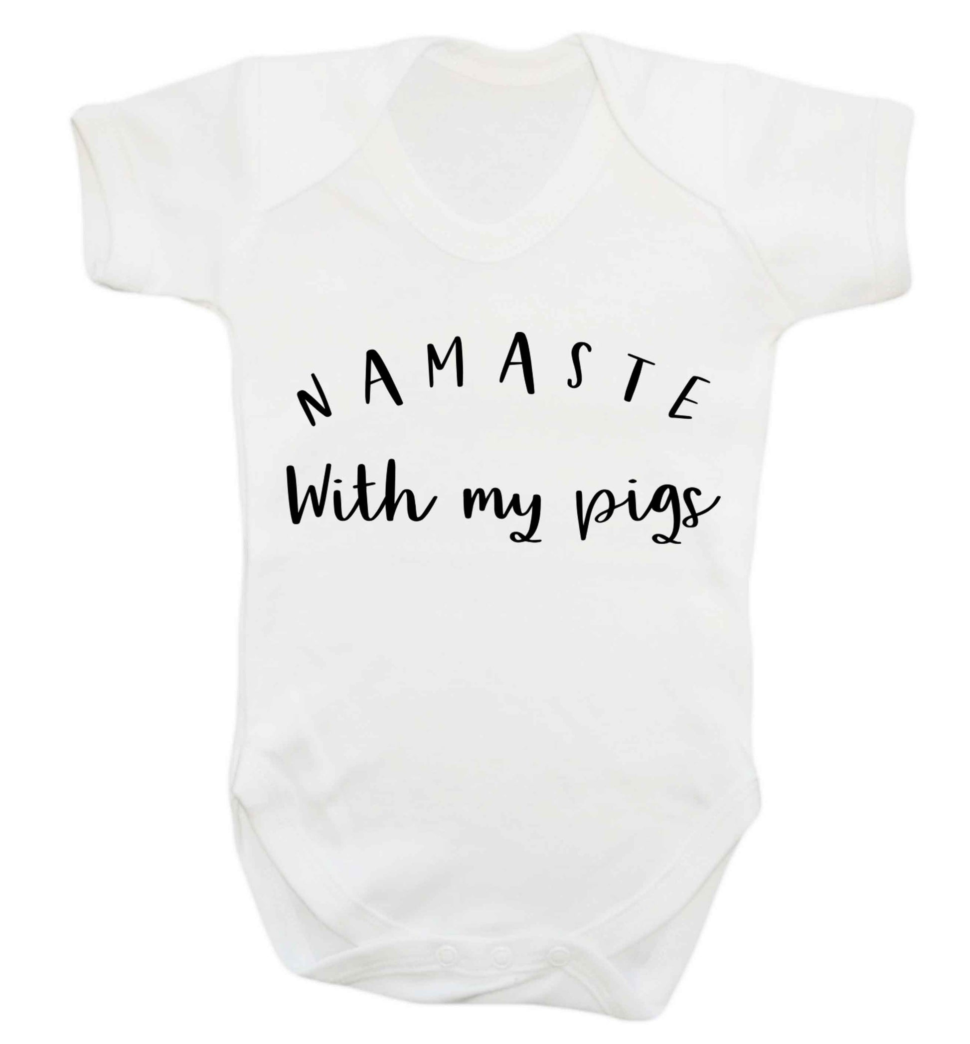 Namaste with my pigs Baby Vest white 18-24 months
