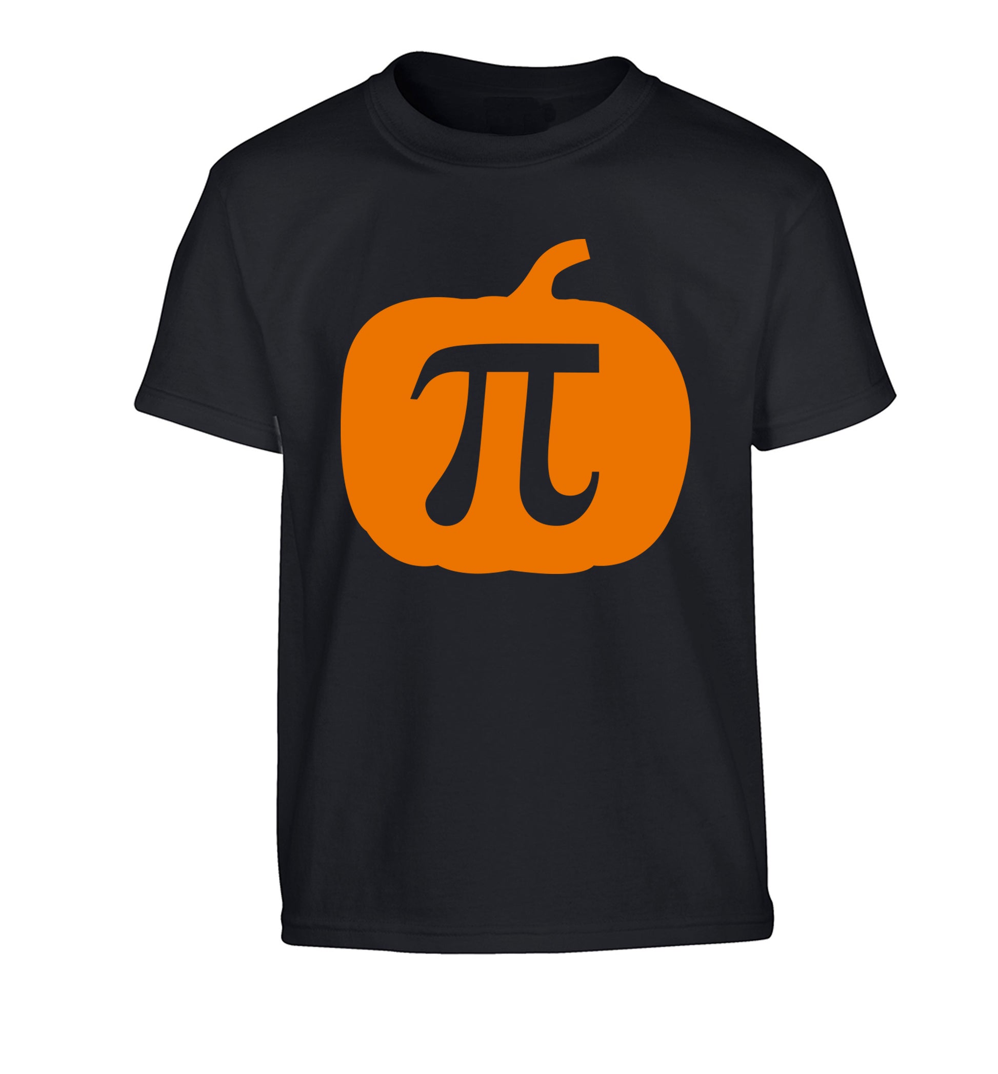 Pumpkin Pi Children's black Tshirt 12-13 Years