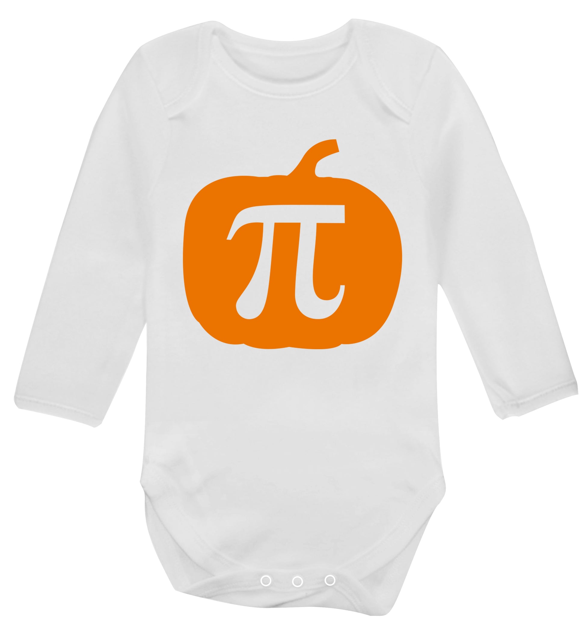 Pumpkin Pi Baby Vest long sleeved white 6-12 months