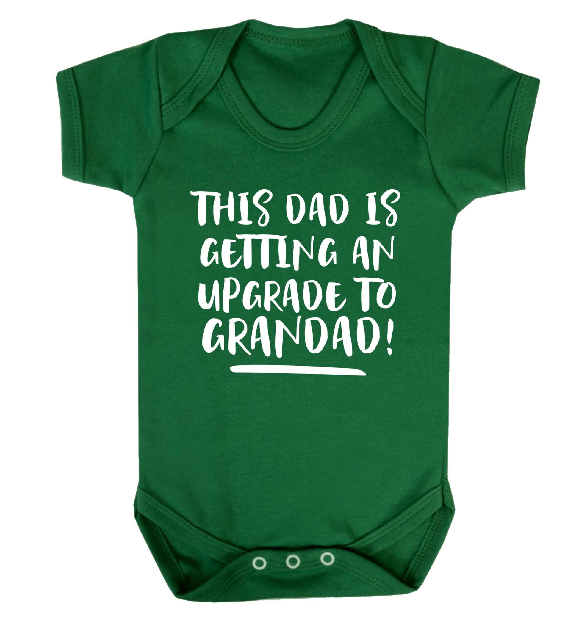 This dad is getting an upgrade to grandad! Baby Vest green 18-24 months