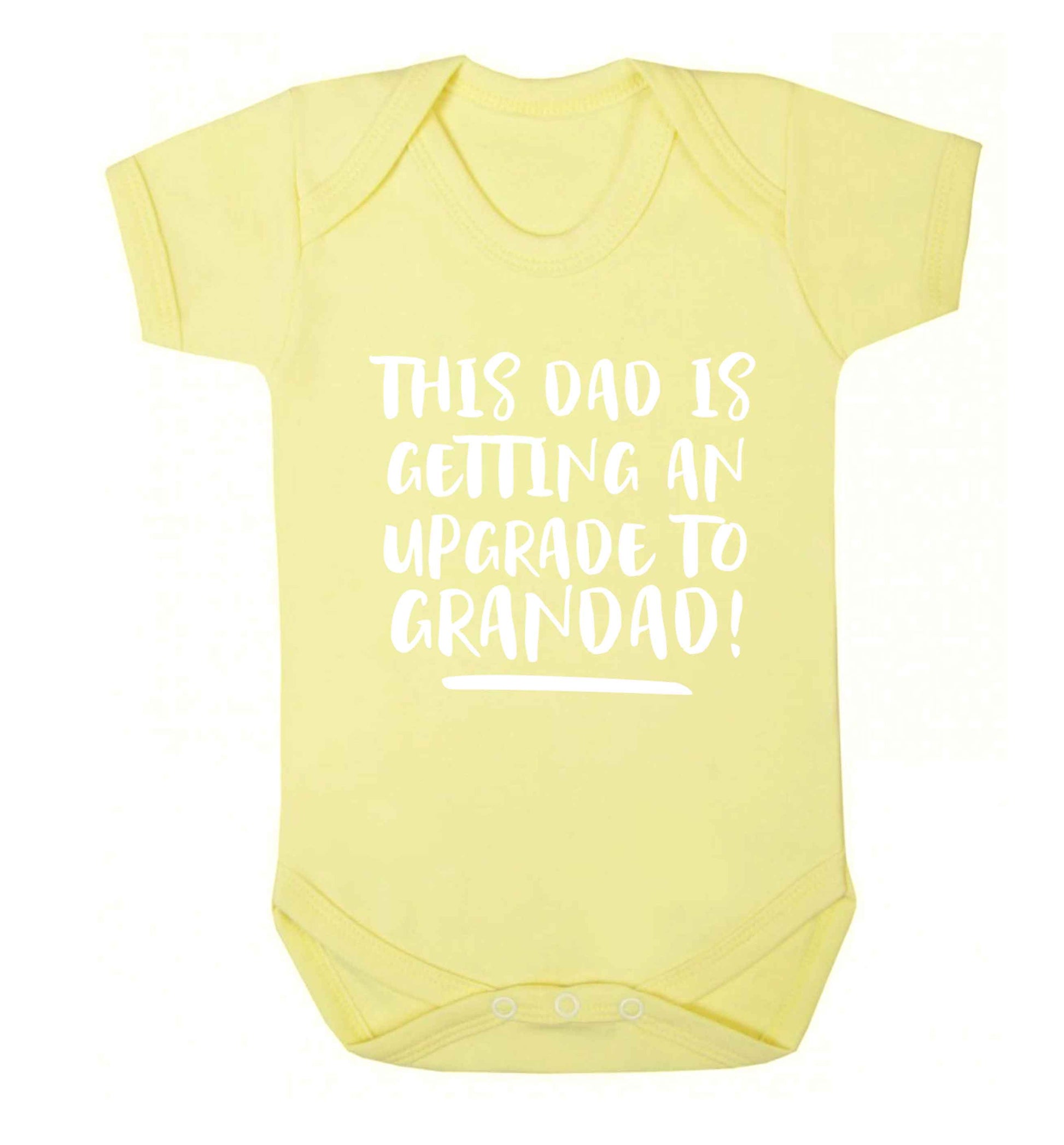This dad is getting an upgrade to grandad! Baby Vest pale yellow 18-24 months