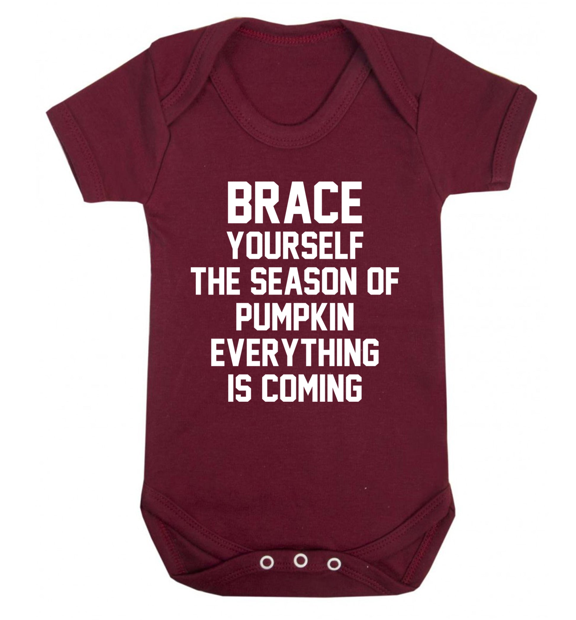 Brace yourself the season of pumpkin everything is coming Baby Vest maroon 18-24 months