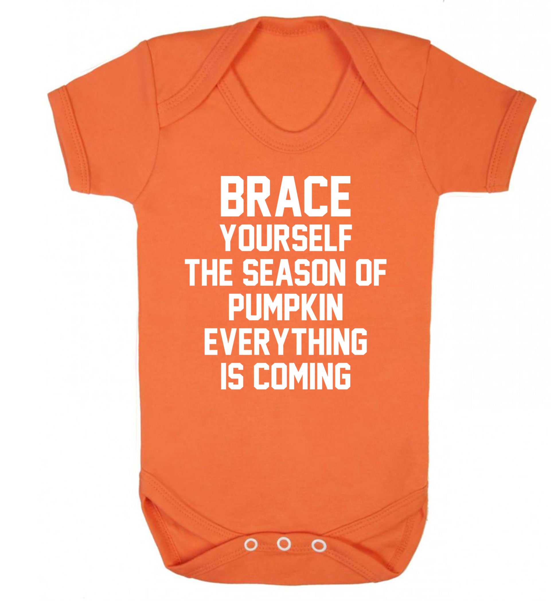 Brace yourself the season of pumpkin everything is coming Baby Vest orange 18-24 months