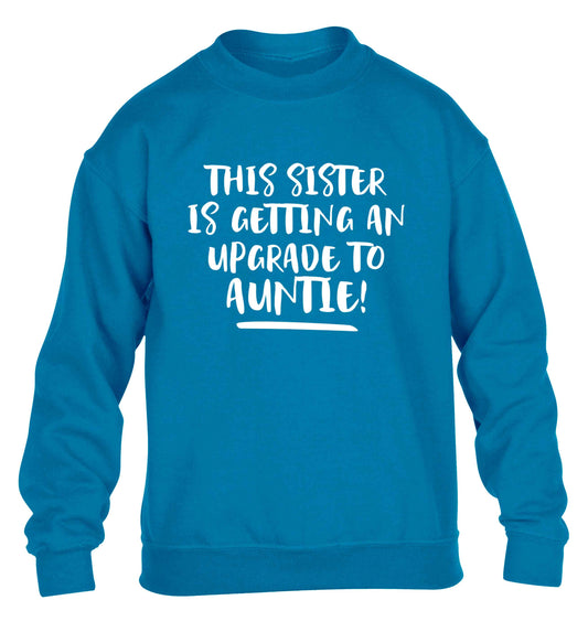This sister is getting an upgrade to auntie! children's blue sweater 12-13 Years