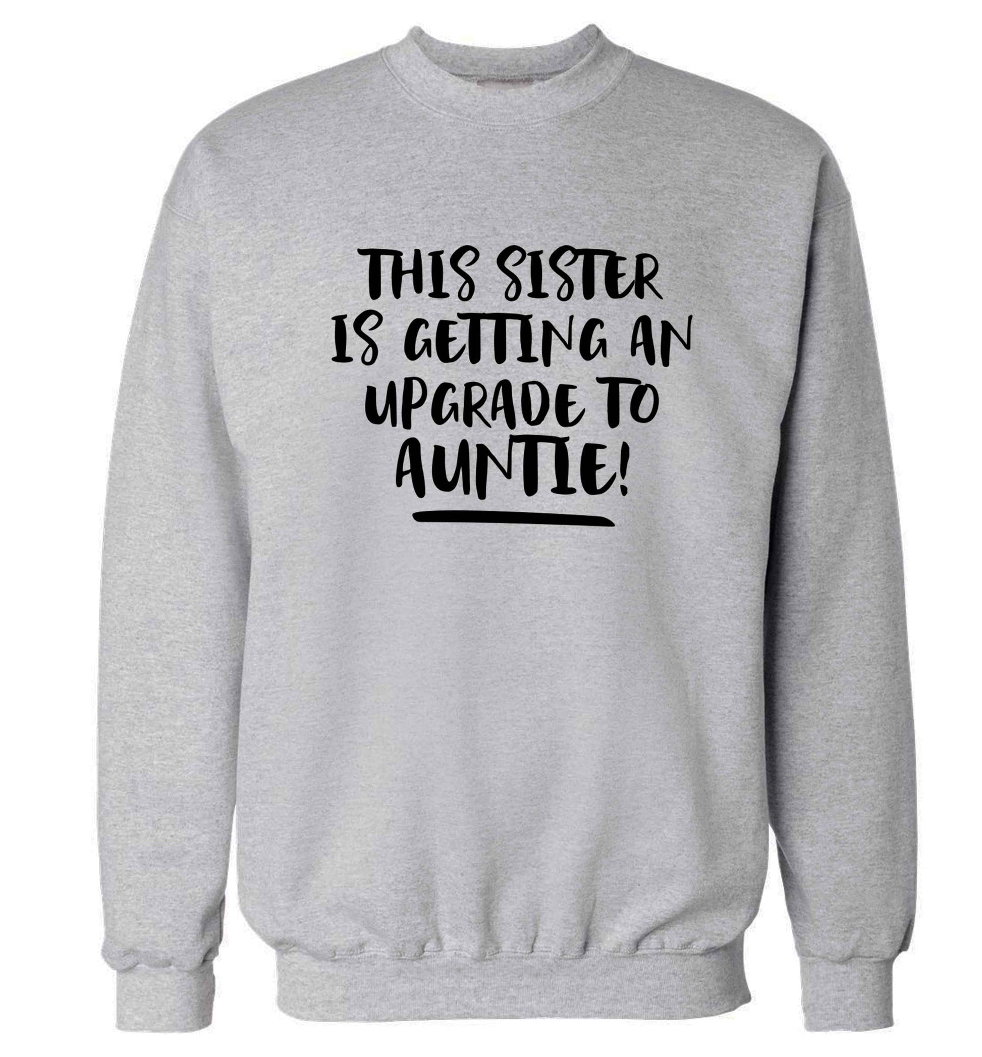 This sister is getting an upgrade to auntie! Adult's unisex grey Sweater 2XL