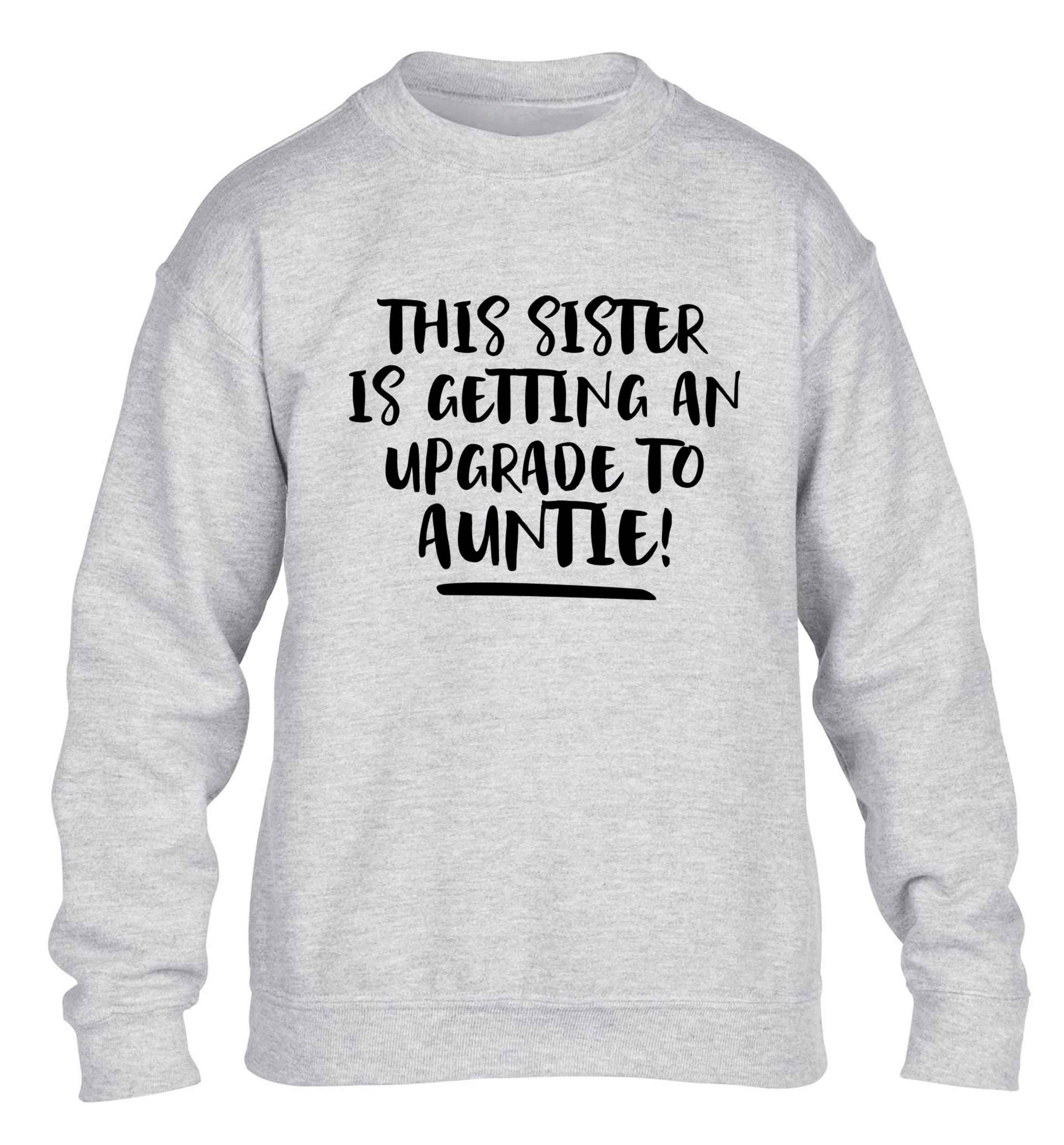 This sister is getting an upgrade to auntie! children's grey sweater 12-13 Years
