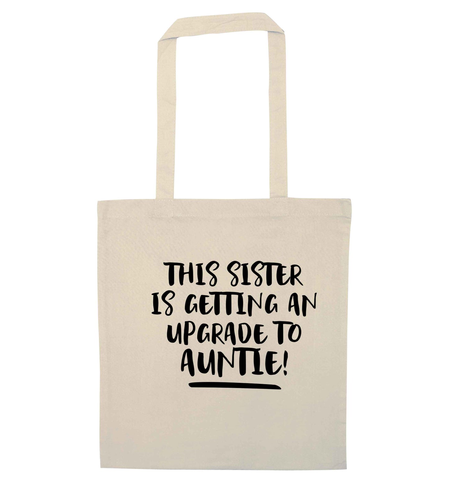 This sister is getting an upgrade to auntie! natural tote bag